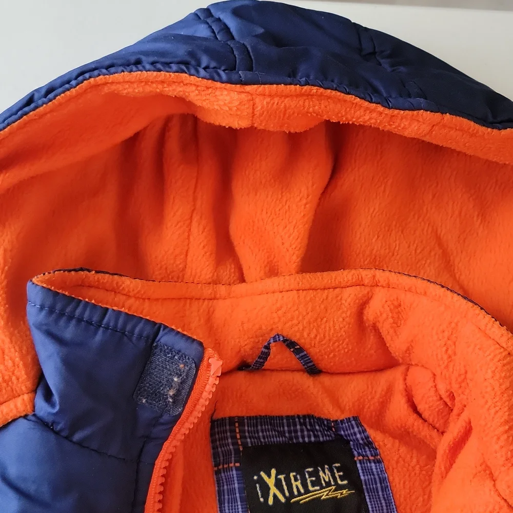Xtreme Boys Plaid Down‑Alternative Hooded Fleece Lined Puffer Jacket Size 5